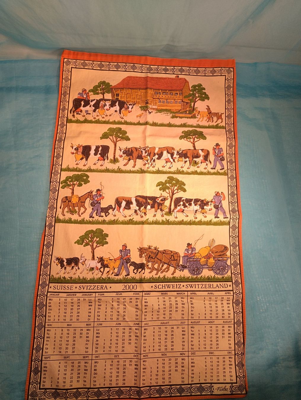 Calendari: Stoffkalender 2000, Alpaufzug, Fisba – Usato da Bellach venduto da JingleCherry
