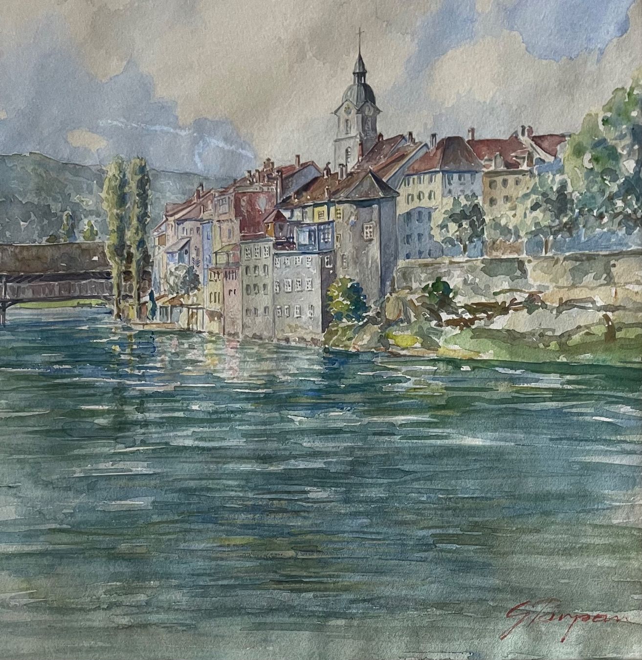 Gemälde: Altes Stadt Olten, Signiert – Gebraucht aus Grosshöchstetten von Perle1951 3