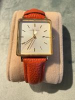 Rosefield Damenuhr orange Lederarmband gebraucht