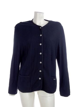 Geiger Cardigan, Schwarze Strickjacke, Gr. L, 100% Wolle