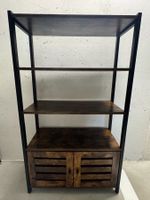 Industrial Bücherregal mit Schrank – Holzoptik & Metall