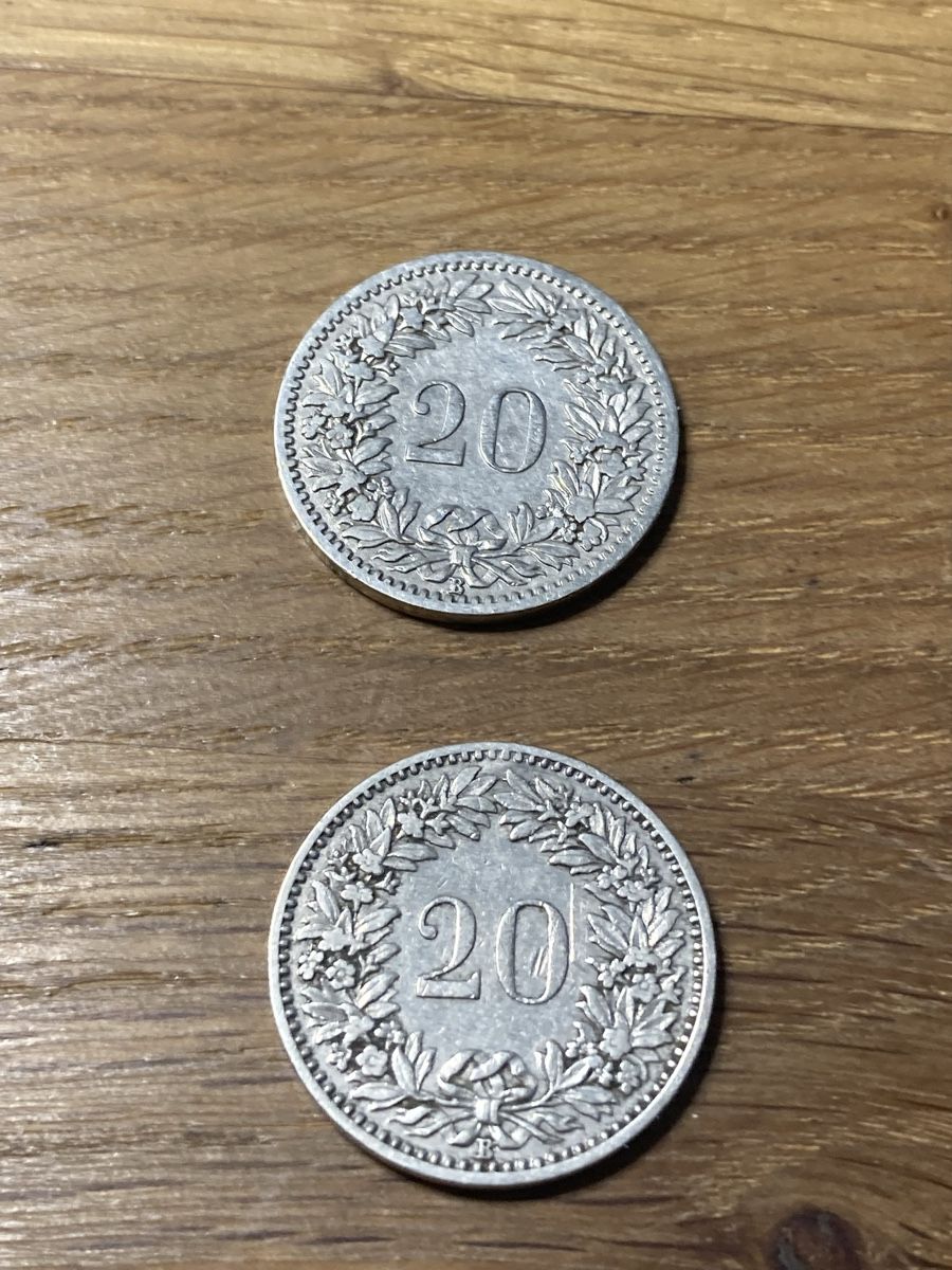 Tutti le monete: Deux jolies pièces de 20 centimes – Usato da Villars-sur-Glâne venduto da Graca03 2