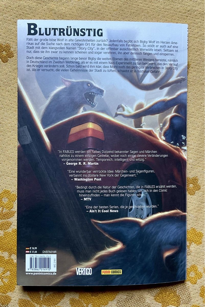 Fumetti: Fables: Stadt der Werwölfe von 2016 ? – Nuovo (secondo la descrizione) da Endingen venduto da nathan05 9