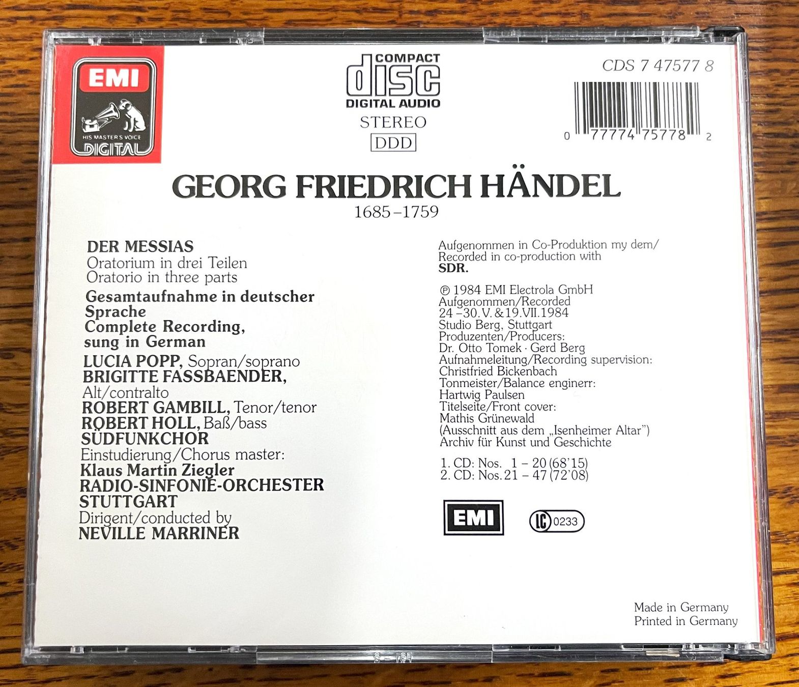 CD: 2CD Box - Der Messias - G.F. Händel – Usato da Oftringen venduto da Vucki 2