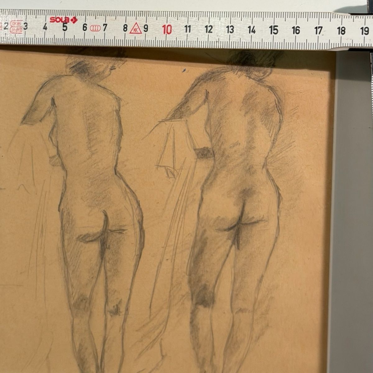 Dipinti: Original Figure Sketch Drawing, Framed, Ready to Hang – Usato da Lausanne venduto da artnouveau04 4
