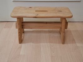 Handgefertigter Vintage-Hocker aus schwedischer Kiefer 1980s