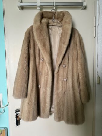 Perfect Pristine Pearl Beige NAFA MINK Parka Coat Size L