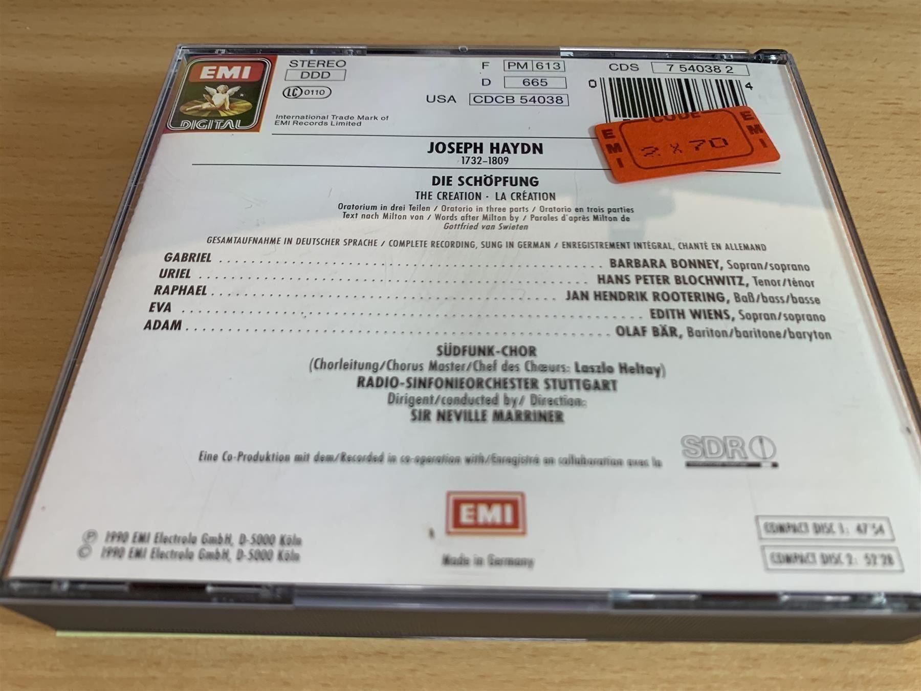CD: Haydn - Marriner - Die Schöpfung - 2 CD – Usato da Rikon im Tösstal venduto da Alpenmutz 1