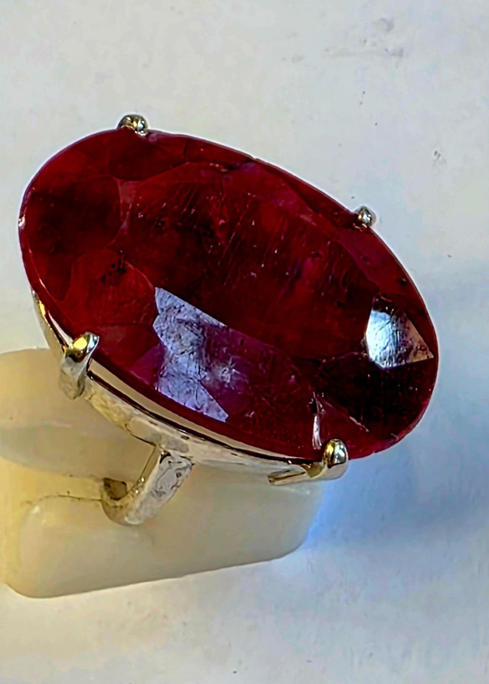 Anelli: Ring mit grossem ovalem Rubin Silber 925 neu – Nuovo (secondo la descrizione) da Zürich venduto da benedikt12 3