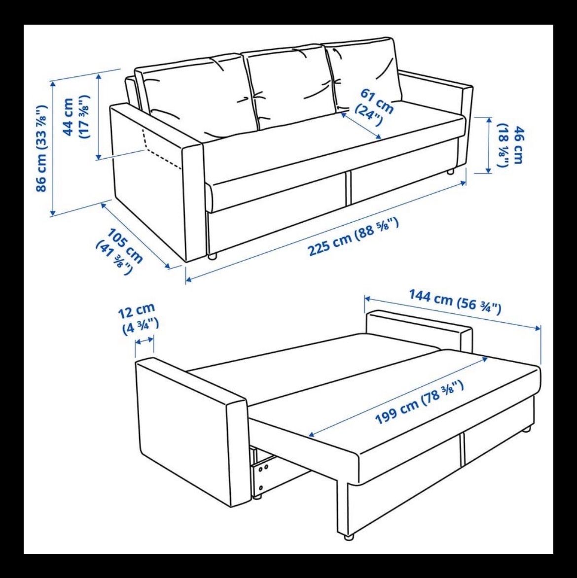 Ikea Divani: Sofa Ikea Friheten 3er ausklappbar zu Doppelbett – Usato da Brunegg venduto da uply 6
