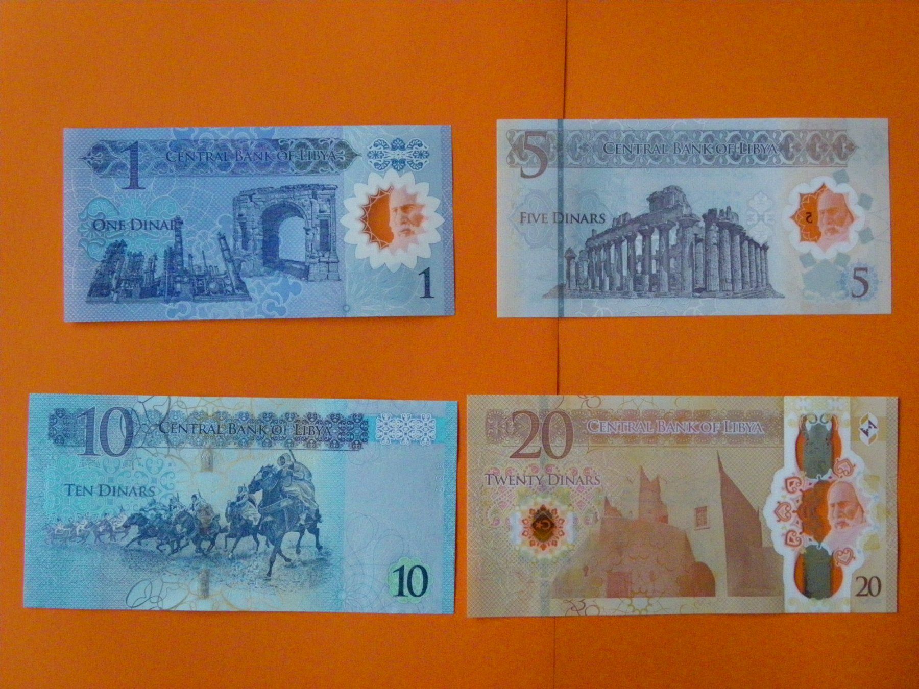 Banconote: Libya 4 Pcs  Set 1, 5, 10 & 20 Dinar 2019/2025, Unc – Nuovo (secondo la descrizione) da Untersiggenthal venduto da Gas61 1
