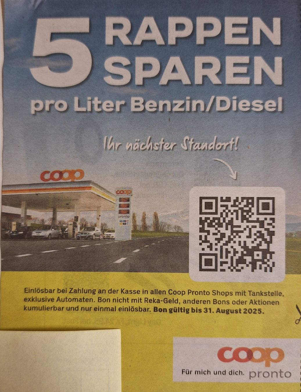 Coop Tankstelle Rabattbon: 5 Rappen pro Liter sparen (Neu und ...
