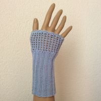 Armstulpen - Pulswärmer hellblau / 100% Schurwolle