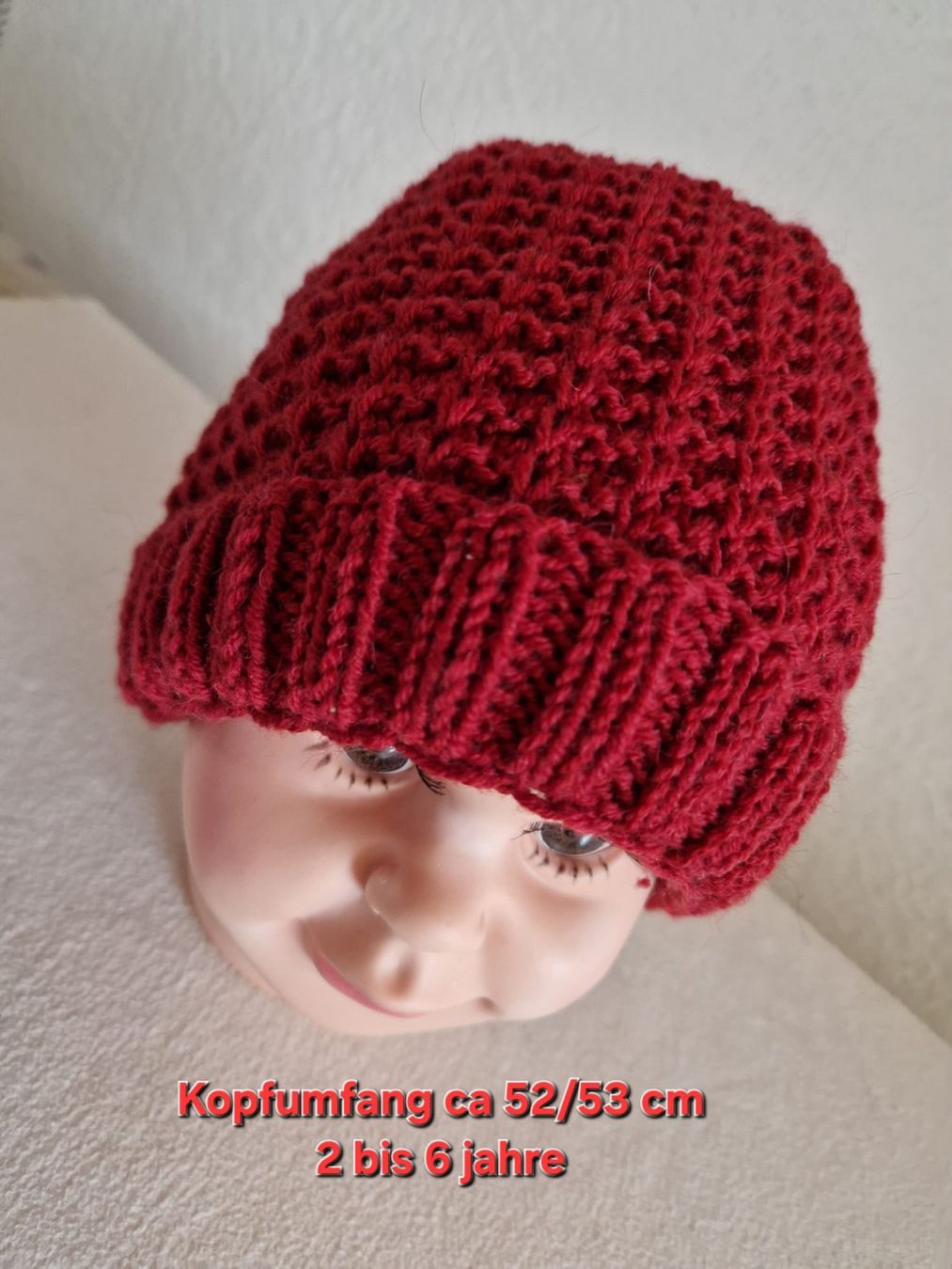 Sonstige Jungenkleidung: warme Kindermütze, Gr 52/53 – Neu und originalverpackt aus Liebistorf von Stricken_f_Hilflose