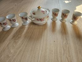 Service à soupe vintage en porcelaine, 8 pièces