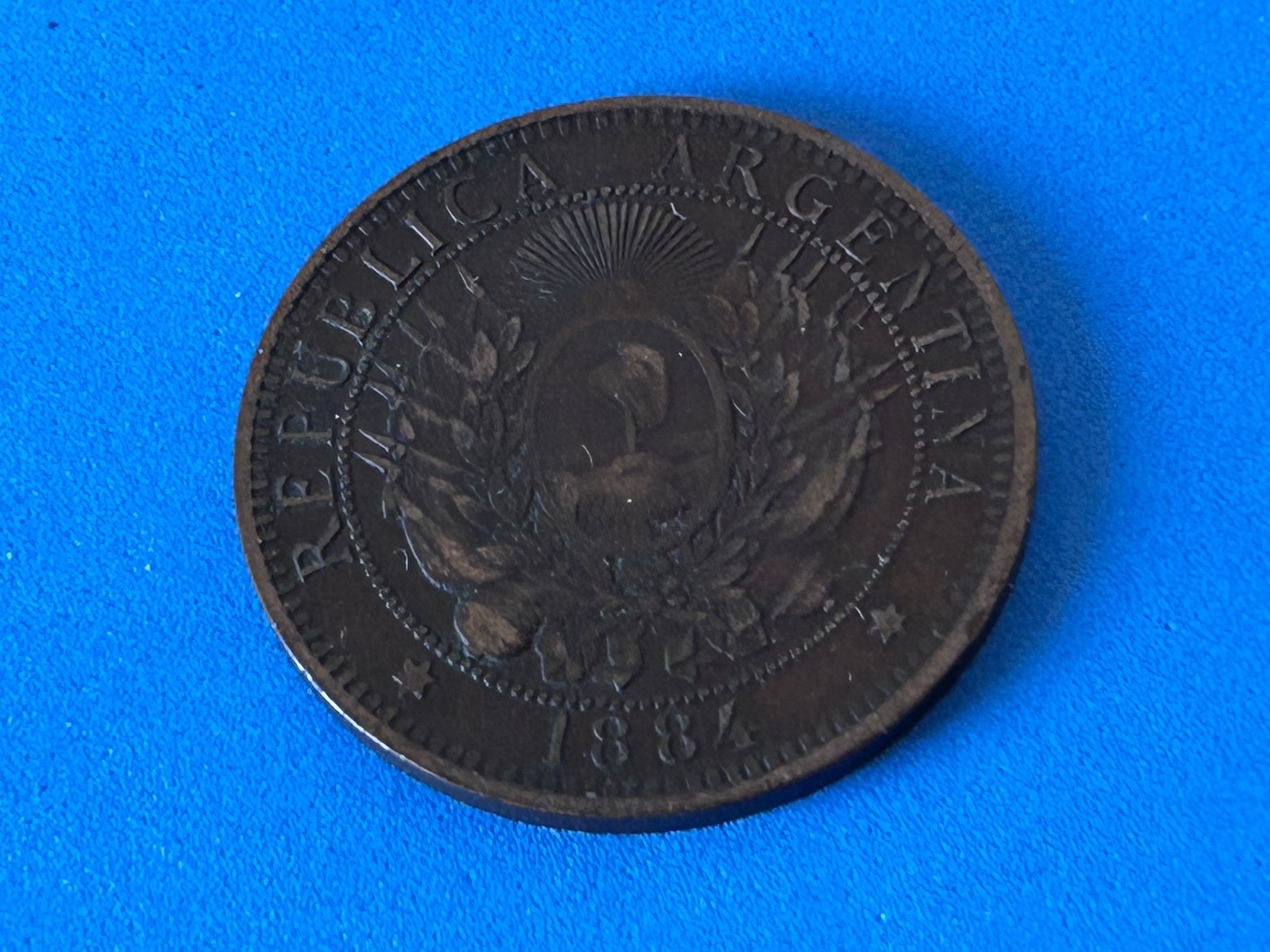 Tutti le monete: Argentina - 2 Centavos 1884 – Usato da Corcelles NE venduto da AJKader 7