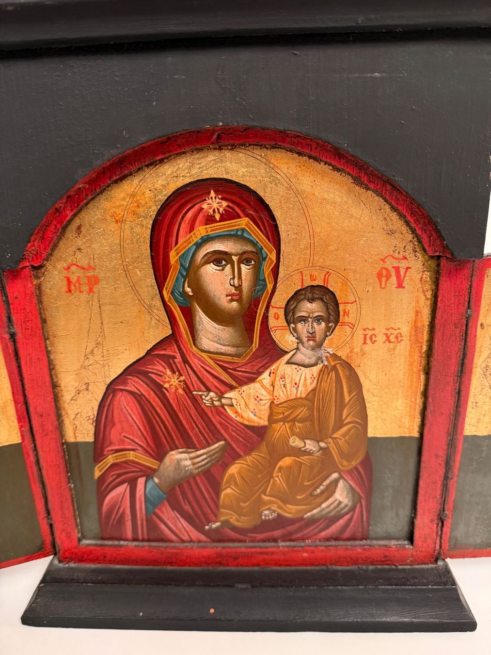 Poster & Bilder: Orthodoxe Ikone Triptychon Madonna Kind Holz Ikone – Gebraucht aus Itingen von uhu777 1