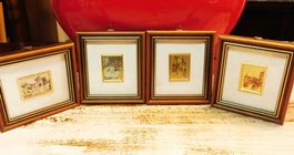 Vintage Kunstlithographie Gold / Silber 1980er