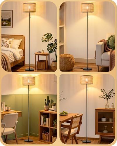 Lampen: Stehlampe Schwarz Rattan Lampenschirm E27 – Neu und originalverpackt aus Hundwil von Stallone5 7