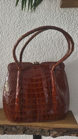 Vintage ECHTLEDER Krokodil Handtasche Corex Brasilien 1980