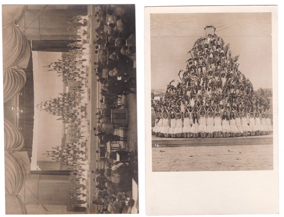 8-fache Pyramide! Berner Gesangsfest Interlaken 1926, 2 AK (Gebraucht ...