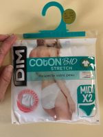 DIM, Slip Midi Coton Stretch, Grösse 38/40, 2 Stück in Weiss