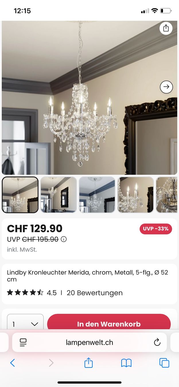 Kronleuchter & Deckenlampen: Kronen Leuchten – Neu und originalverpackt aus Emmenbrücke von Misel0 5