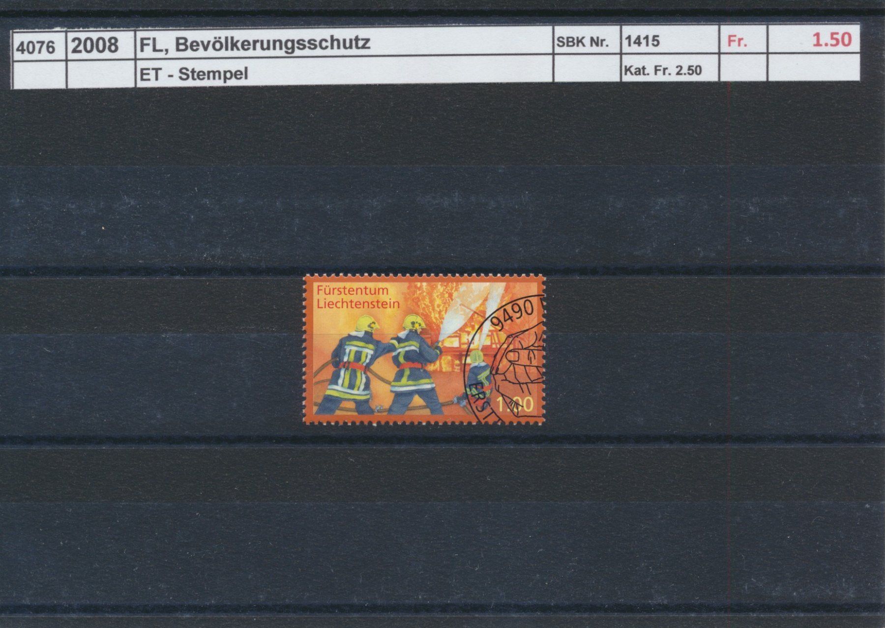 Tutti i francobolli: 2008 FL, "Feuerwehr", ET - Stempel – Usato da Winterthur venduto da Zupogeru