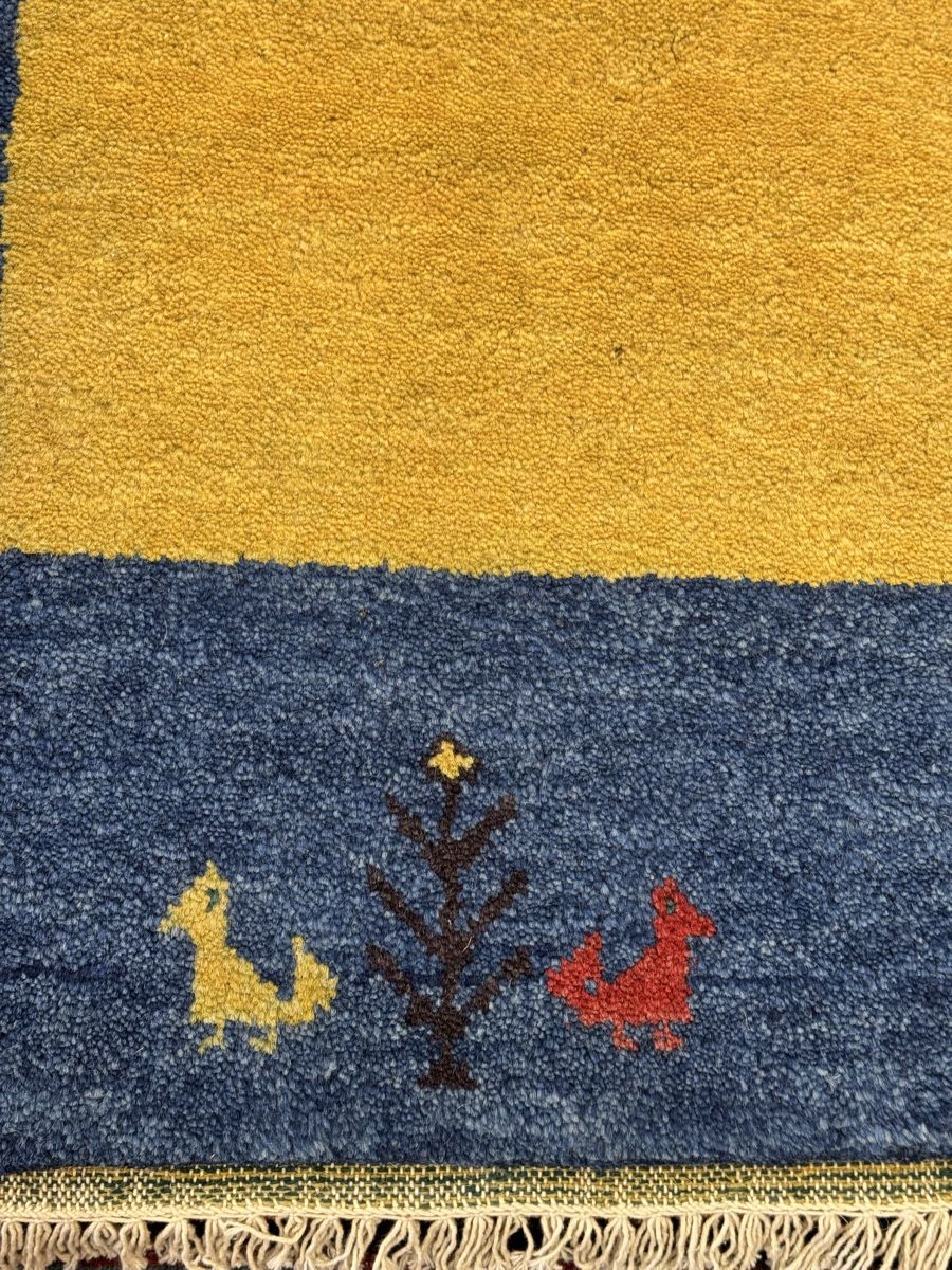 Gabbeh Tappeti: Indo Gabbeh Gelb/Blau – Nuovo (secondo la descrizione) da Liestal venduto da galerie_nategh 5