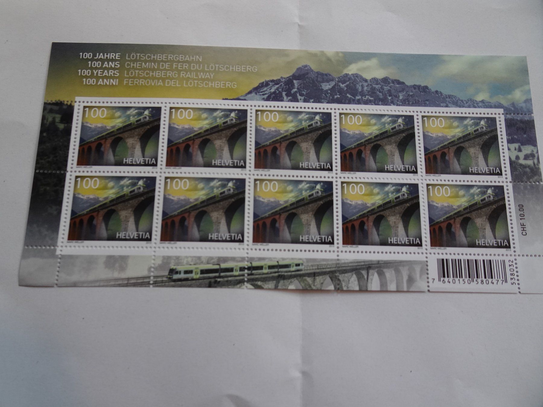 Tutti i francobolli: 2013, 100 J. LÖTSCHBERGBAHN, POSTFRISCH – Nuovo (secondo la descrizione) da Eschenbach SG venduto da eDaisy