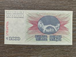 Bosnien 1'000 Dinara 1992 !!!!!!!
