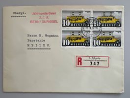 1937 Automobilpost Sondermarke Einges. ET-Brief 210y 4erBl.