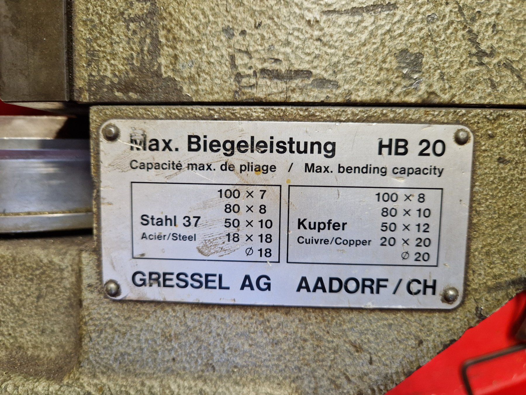 Gressel Tutti gli attrezzi: Biegeapparat Gressel HB20 Biegemaschine – Difettoso da Oetwil am See venduto da tapirus 4