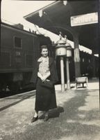 Privatfoto, Unikat, Interlaken, Bahnhof, Frau, 1935,keine AK