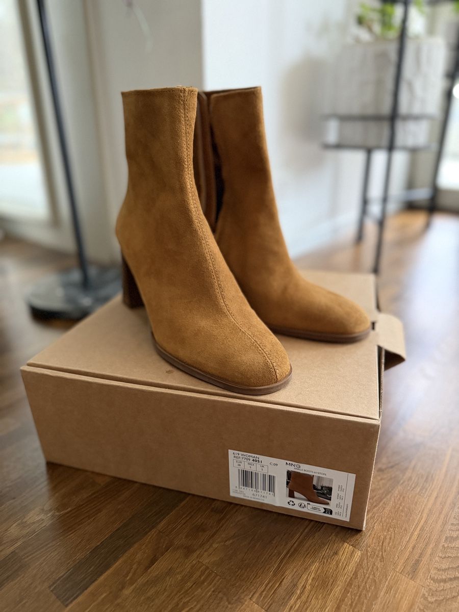 Mango Scarpe da donna: Mango Wildlederstiefel Neu mit Etikett, Braun – Nuovo e nell'imballaggio originale da Glattpark(Opfikon) venduto da dic_7gxr 1