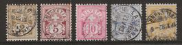 1882 : Serie Ziffermuster Nr. 53 - 57, KP 1315.-