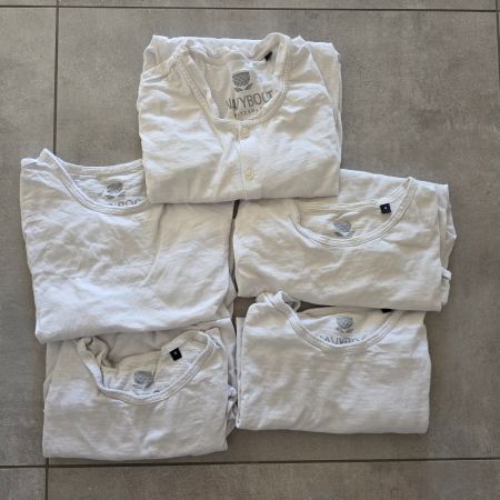 5 Navyboot T-Shirts weiss Grösse S