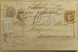 antigua carta postal Suiza, sello helvetia