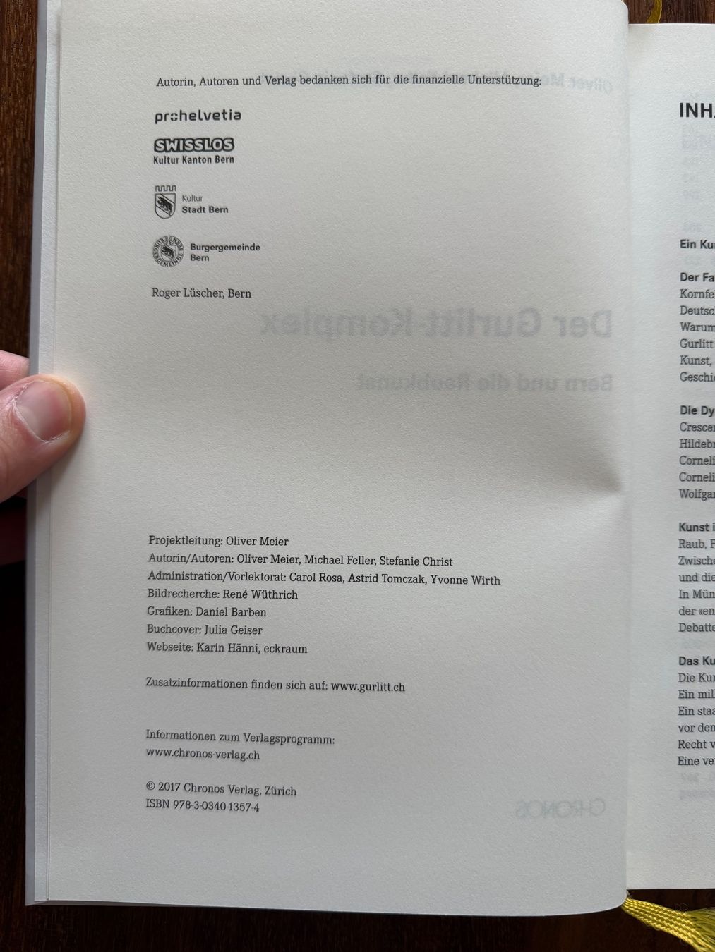 Libri: DER GURLITT-KOMPLEX BERN UND DIE RAUBKUNST – Usato da Ennetbaden venduto da miboo 2