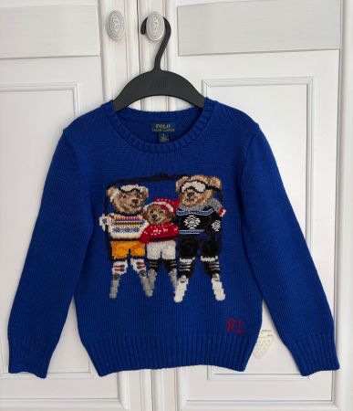 Ralph Lauren wool blend ski bear sweater 6 Y 120 NP 379 NEW