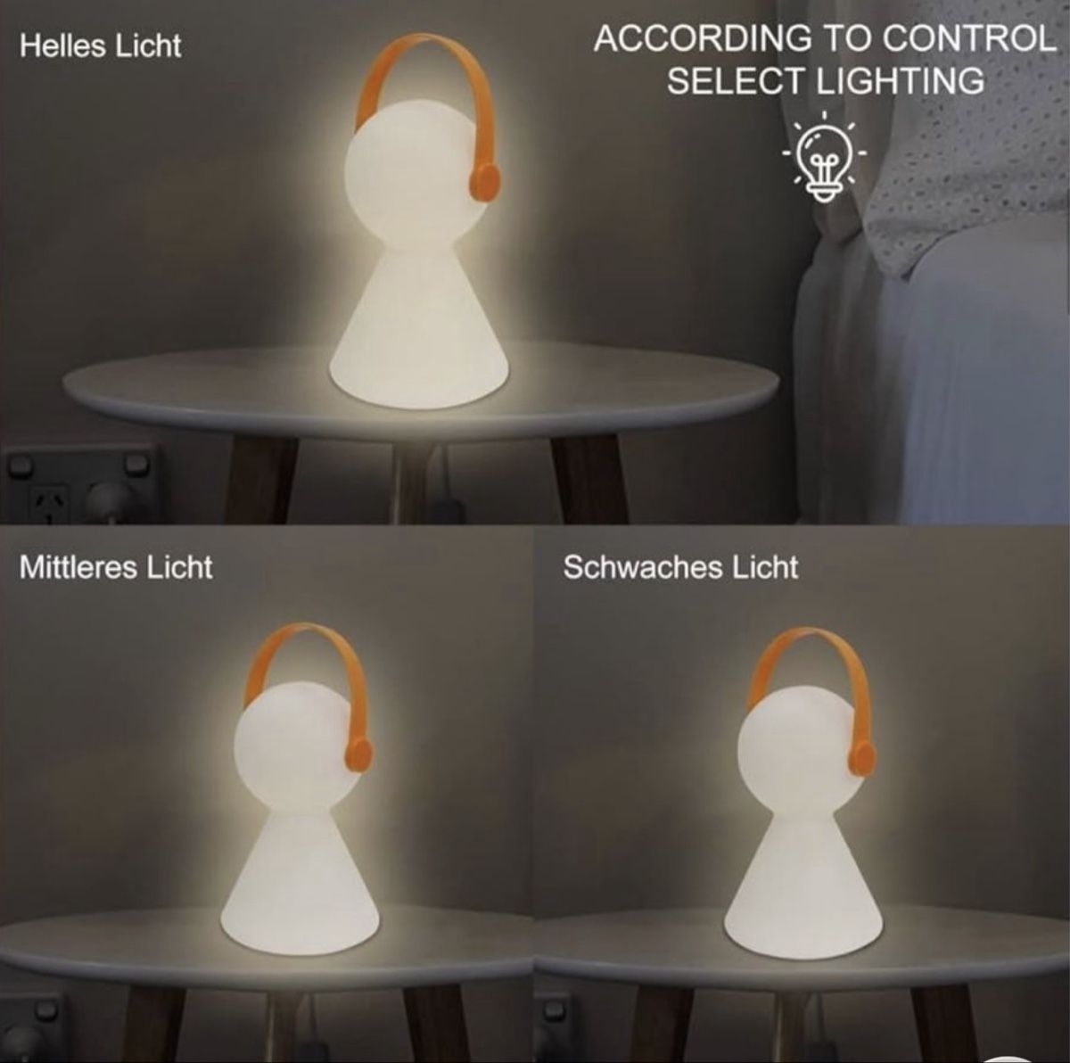 Lampen: Cute LED Night Light Lamp, Portable, Dimmable, USB Rechargea – Neu und originalverpackt aus Wallbach von Nenex 4