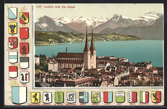 Cartes postales: Luzern, Teilansicht mit Kirche und den A – D'occasion à Berlin par bartko-reher