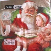 Serviette santa mit mädchen (w550) 2Stk.