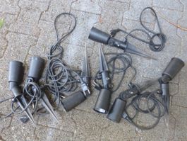 6x Garten-Spotlampen für E27, verstell- und arretierbar (nes