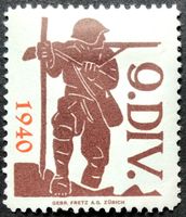 Soldatenmarke 2.WK, 9. Division, 1940 rot, Wi Kdo 86