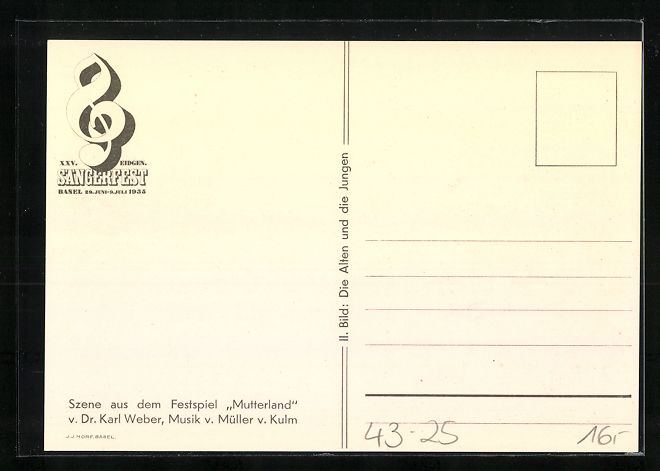 Cartes postales: Dr. Karl Weber: Basel, XXV. Eidgen. Sän – D'occasion à Berlin par bartko-reher 1