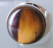 Silber 925 Tigerauge Fingerring Gr. 57