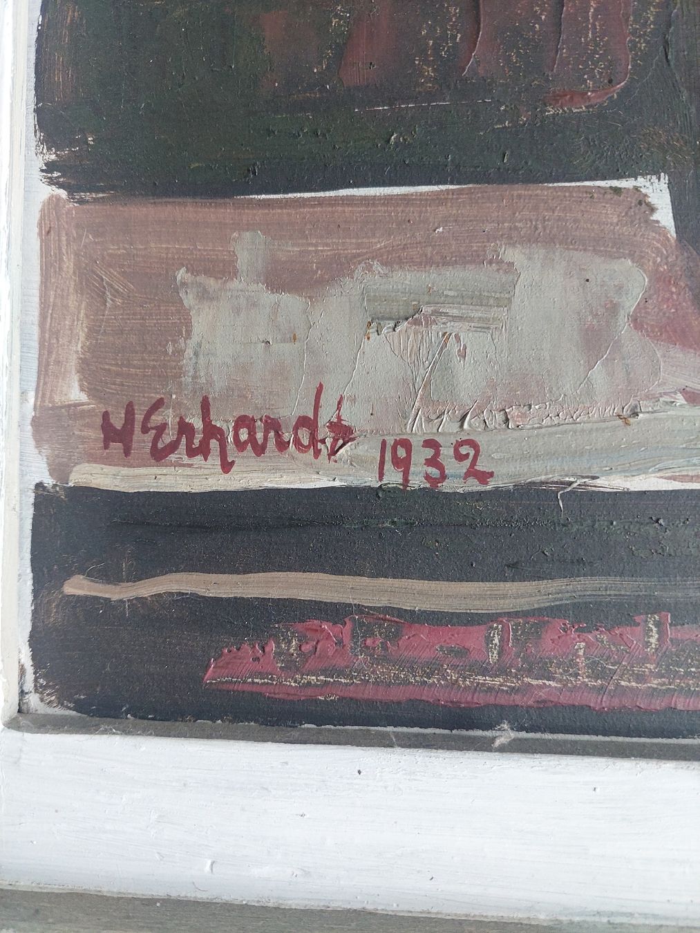 Gemälde: Hans Erhardt, Ölbild 1932 auf Holz gemalt – Gebraucht aus Zürich von Cortin 1