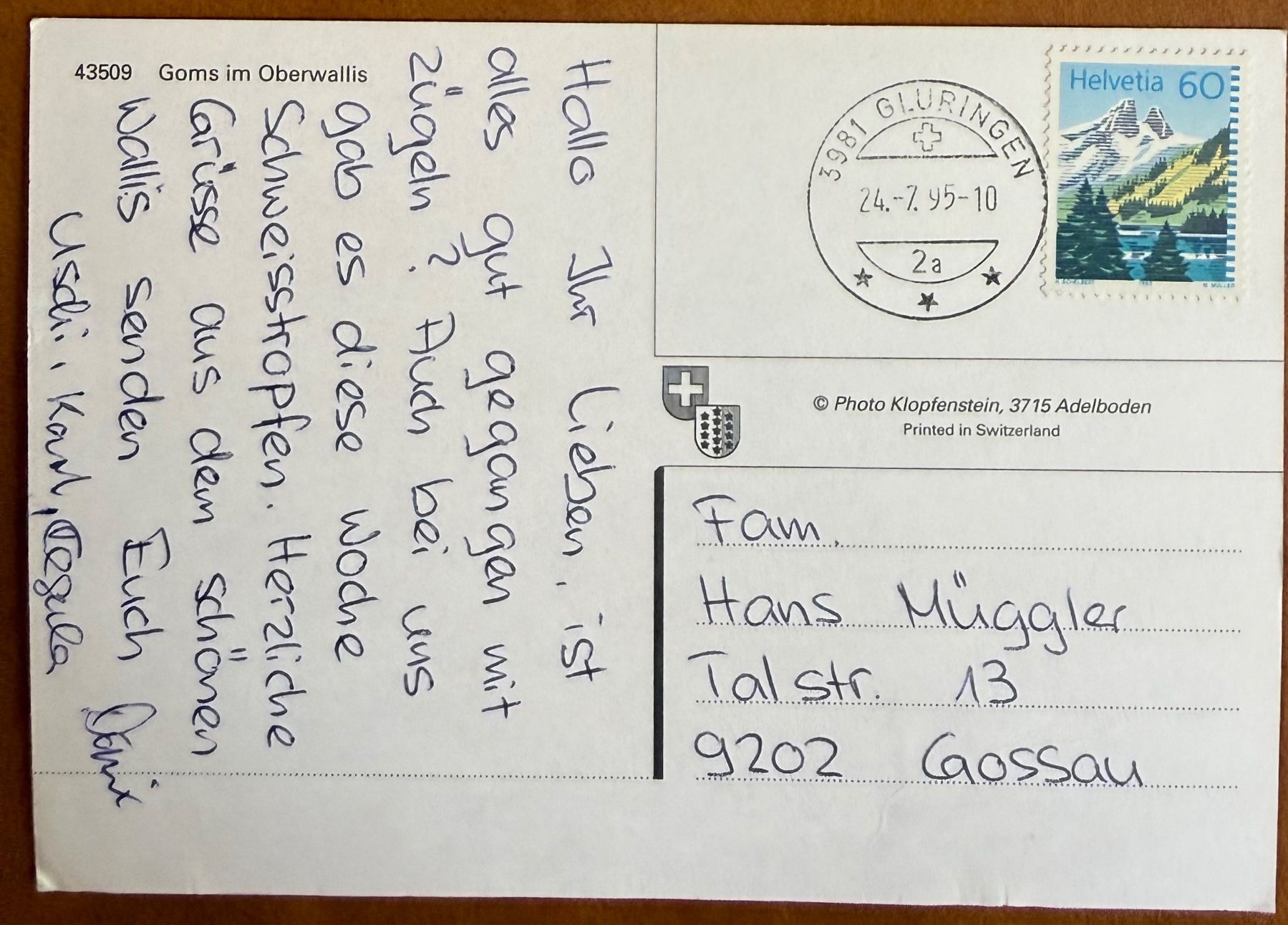 Cartoline postali: Goms -  Multivue - Bahn – Usato da Lutry venduto da Ediego 1