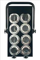 Fluter-Rampe Par 36 SET 8-fach black